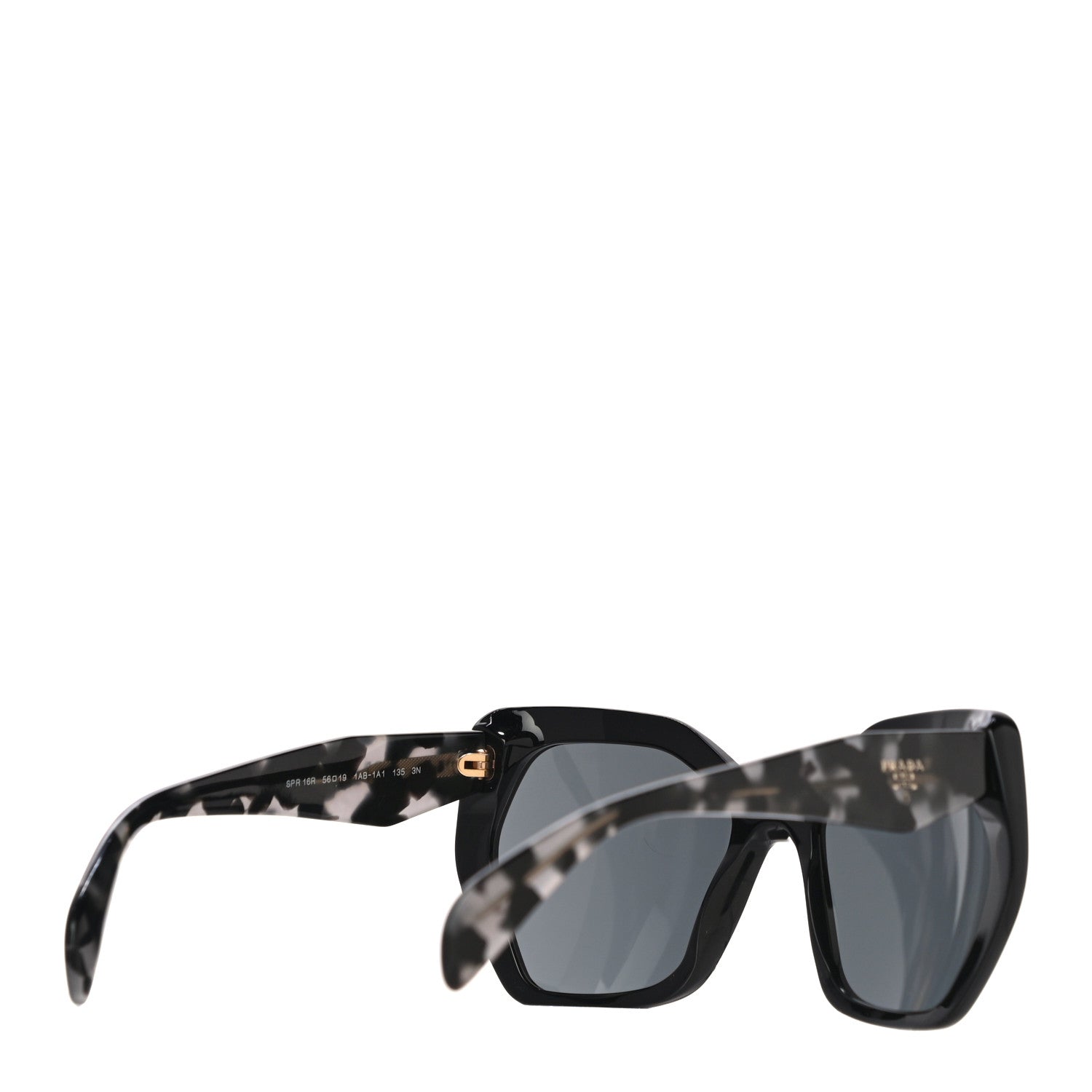 Prada Acetate Sunglasses SPR 16R Black Tortoise Grey 3 of 7