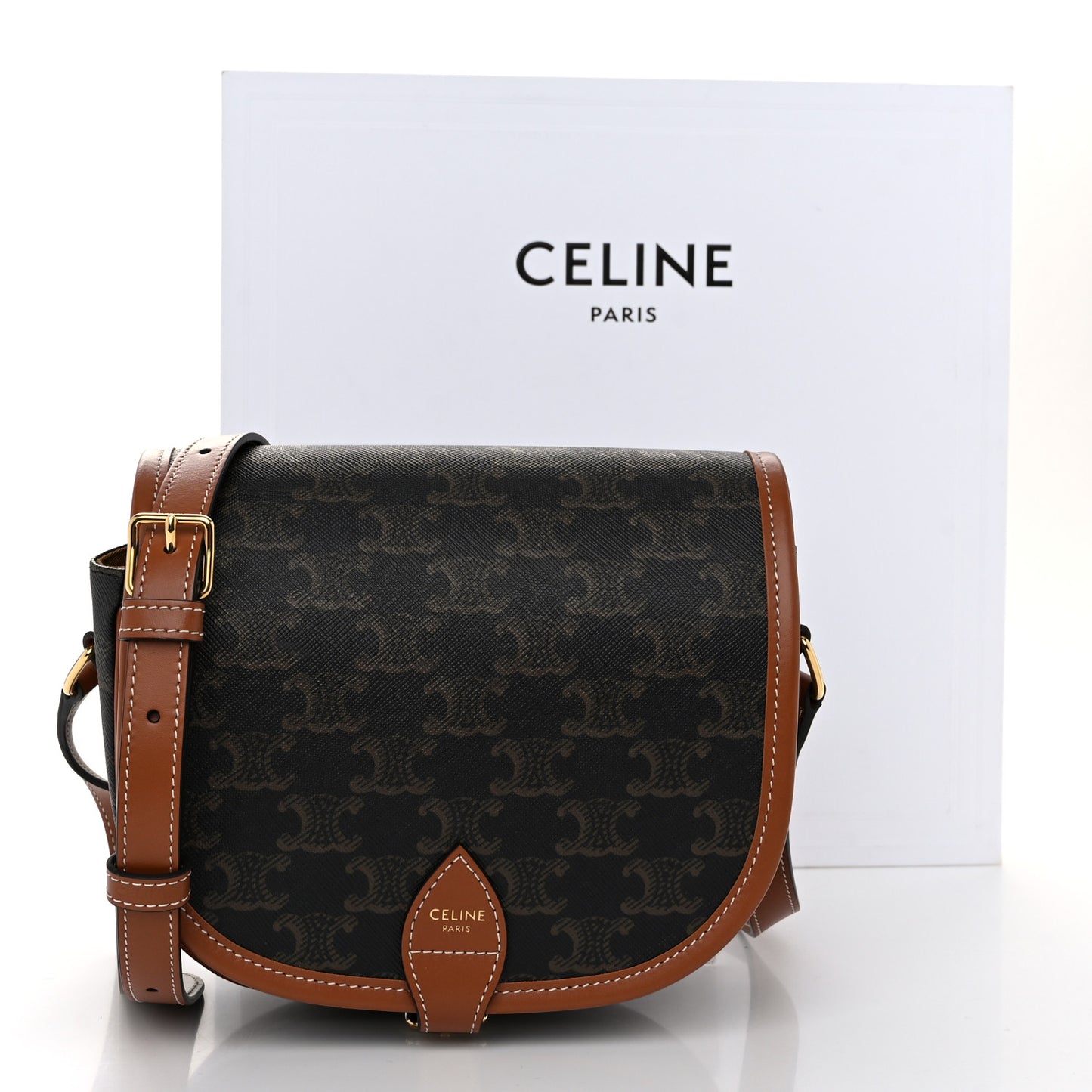 Triomphe Canvas Medium Folco Bag Tan