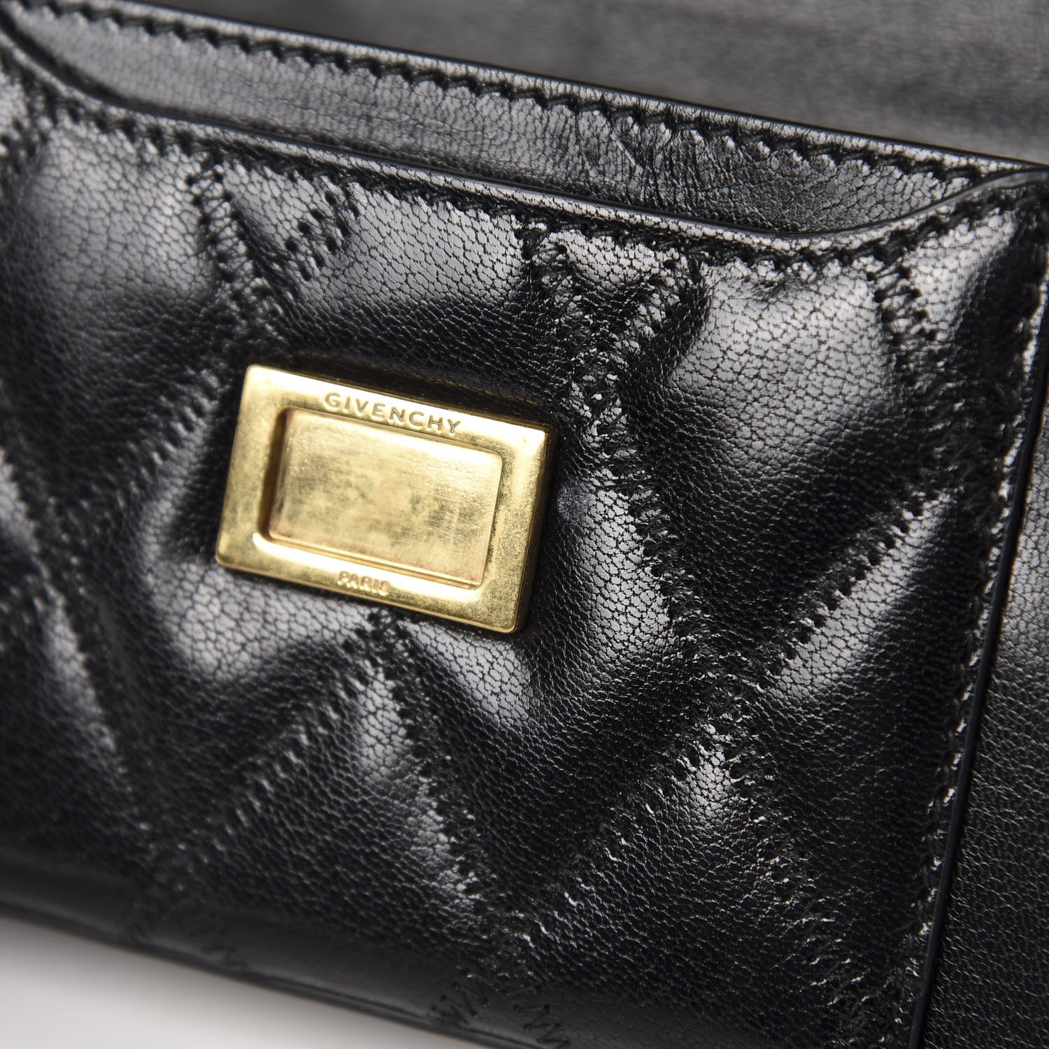Givenchy Goatskin Quilted GV3 Mini Pocket Convertible Bag Black 9 of 12