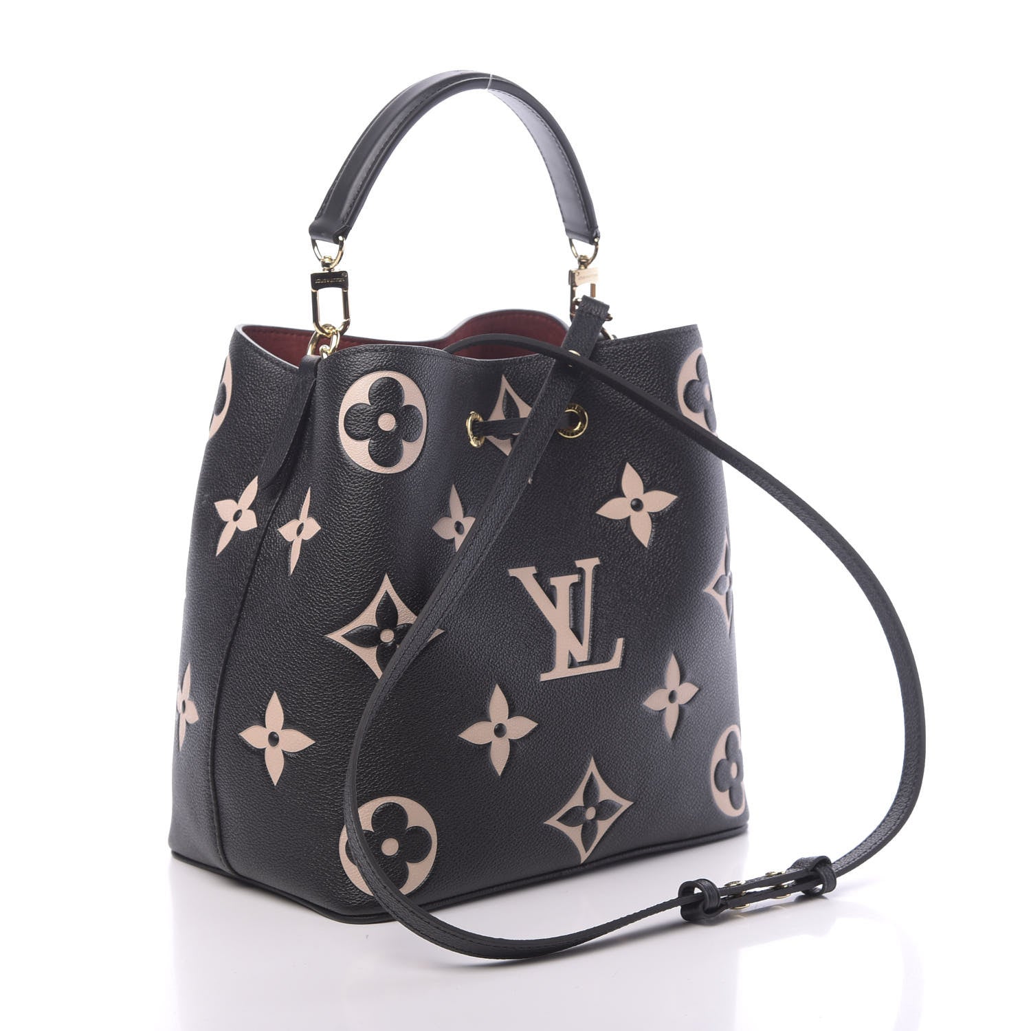 Louis Vuitton Empreinte Monogram Giant Neonoe MM Black Beige 3 of 10