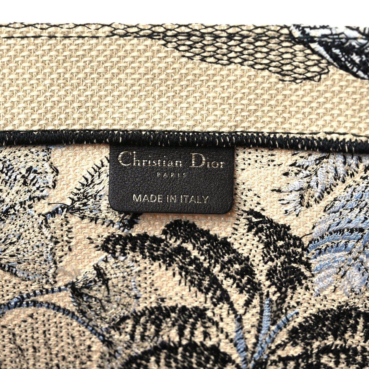 Canvas Embroidered Large Palm Tree Toile De Jouy Book Tote Multicolor
