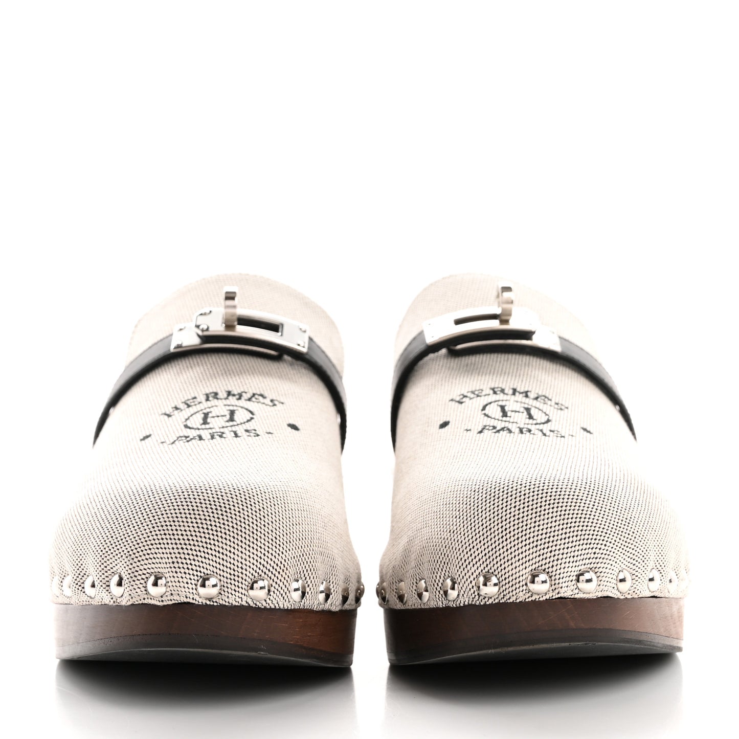 H Canvas Calfskin Carlotta Mules 39 Prunoir Black