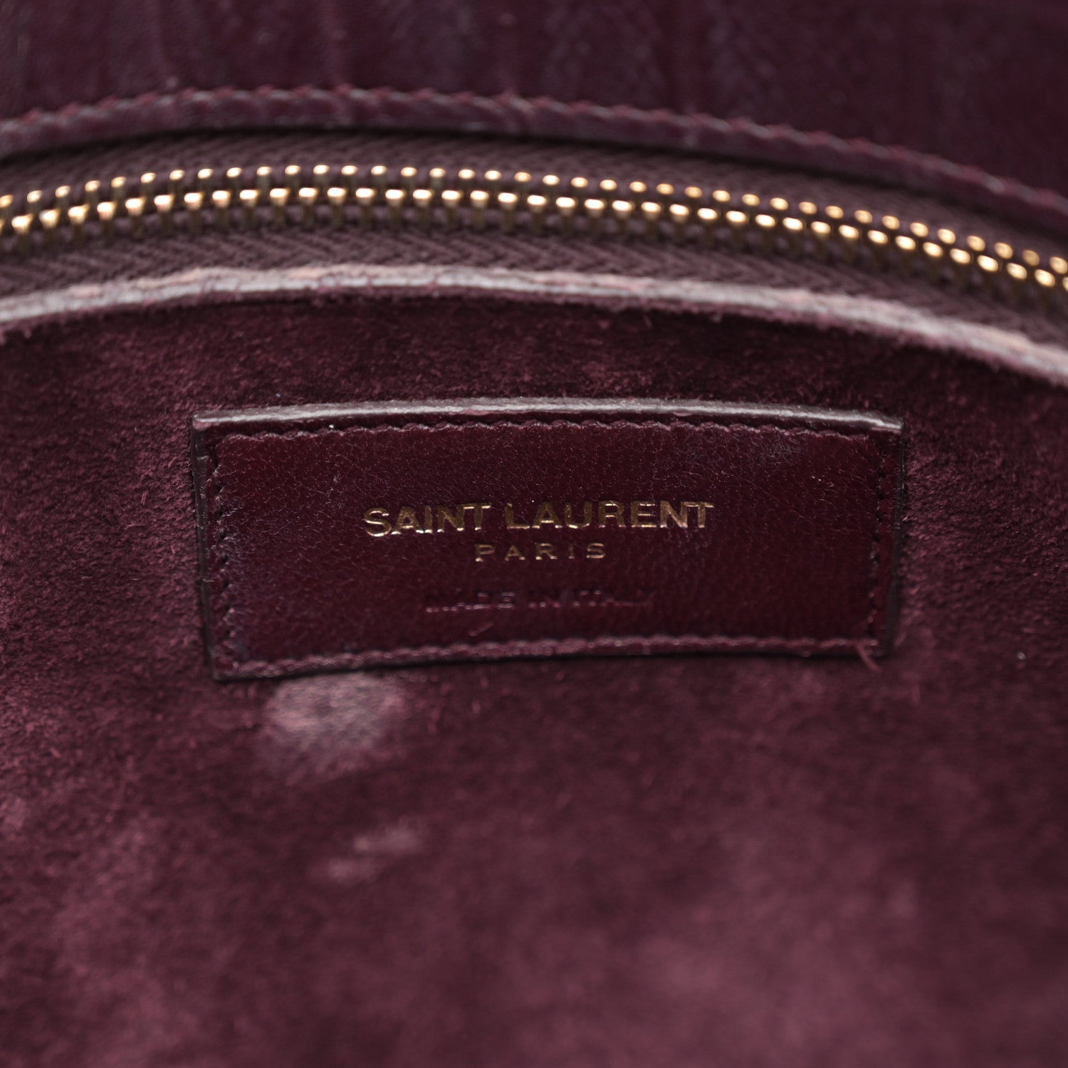Saint Laurent Calfskin Crocodile Embossed Small Sac de Jour Wine 6 of 15