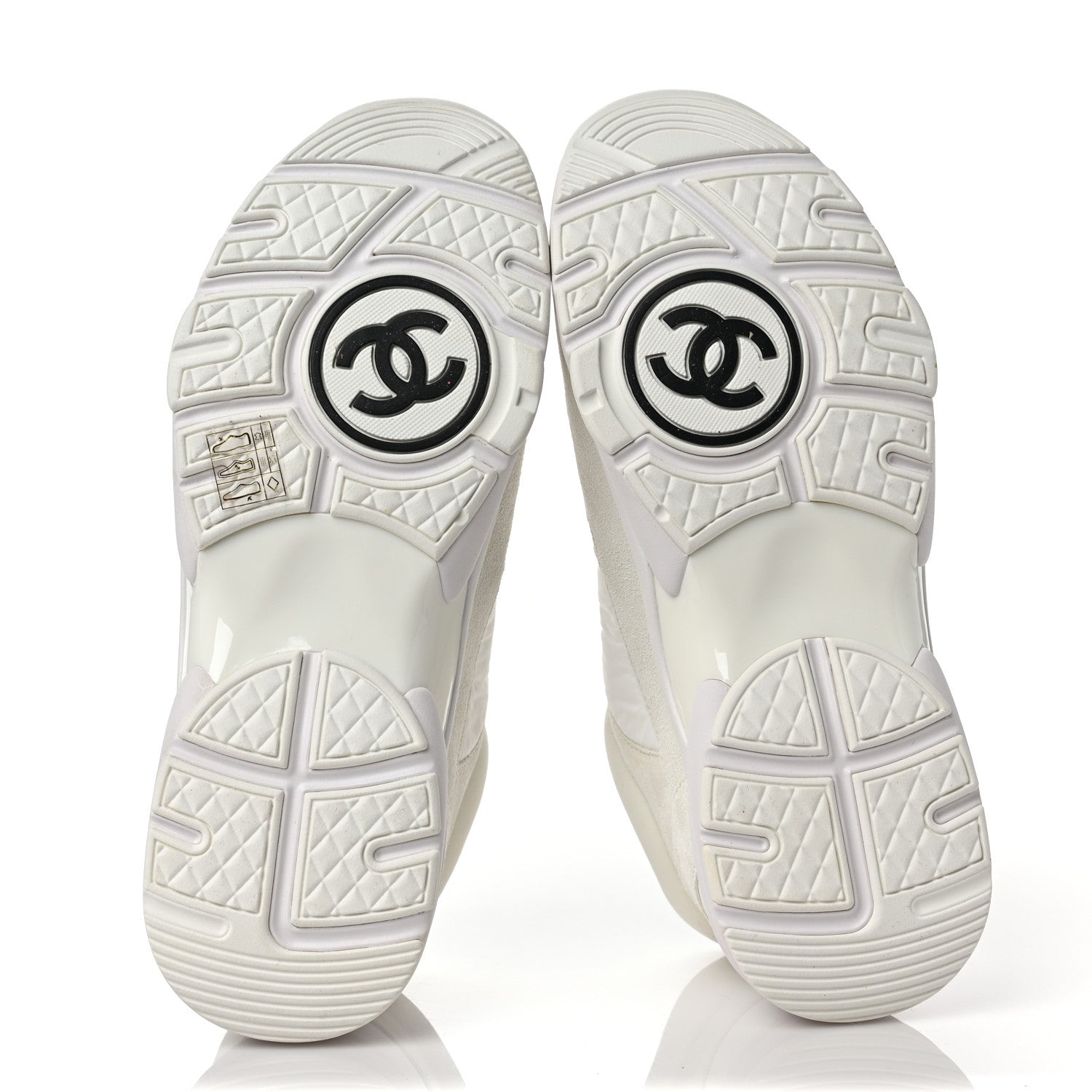 Chanel Suede Calfskin Fabric CC Sneakers 39 White 5 of 9