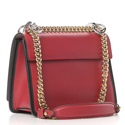 Fendi Vitello Century F is Fendi Bi-Color FF 1974 Embossed Small Kan I Shoulder Bag Fragola Maya Black 3 of 10