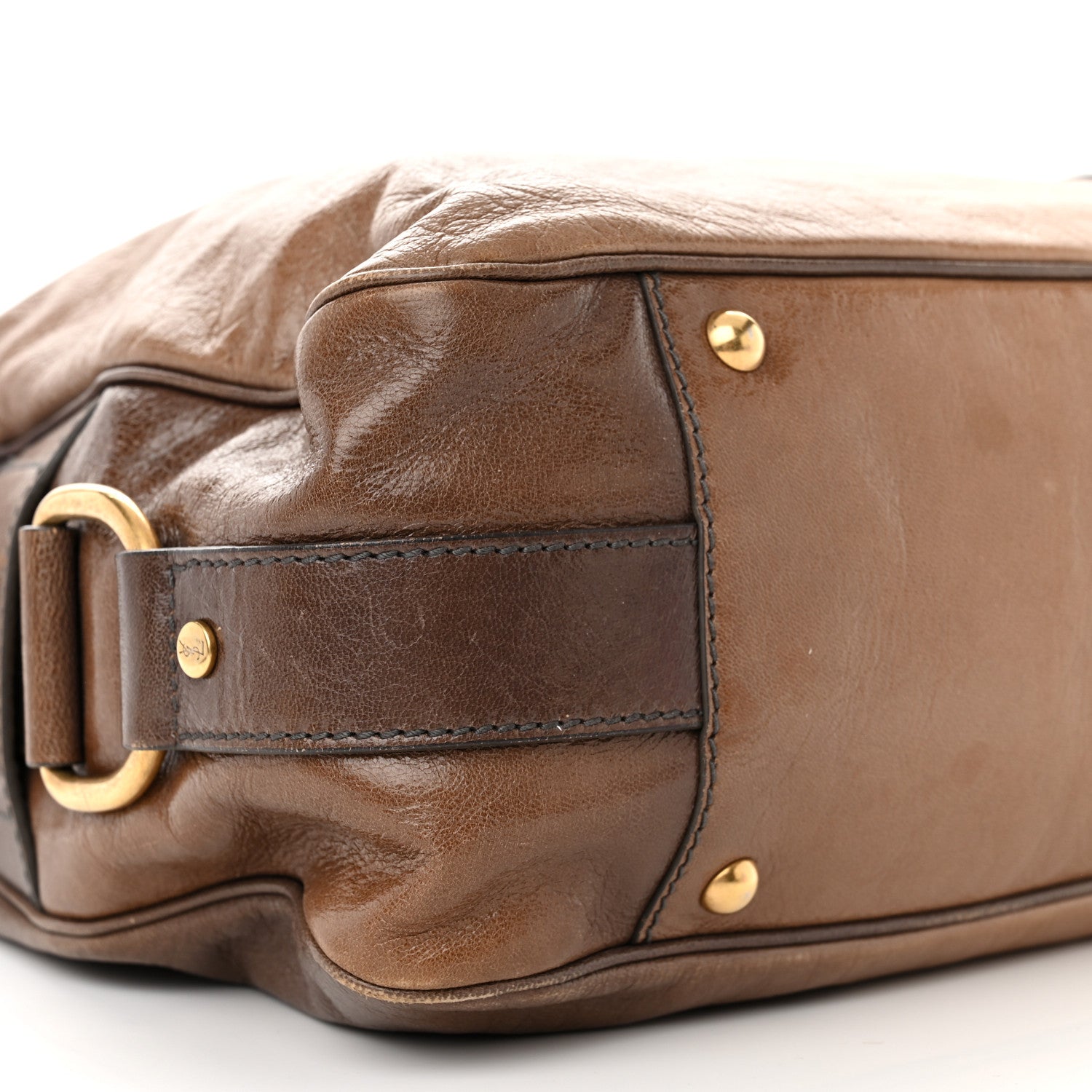 Saint Laurent Glazed Goatskin Muse Messenger Brown 9 of 18