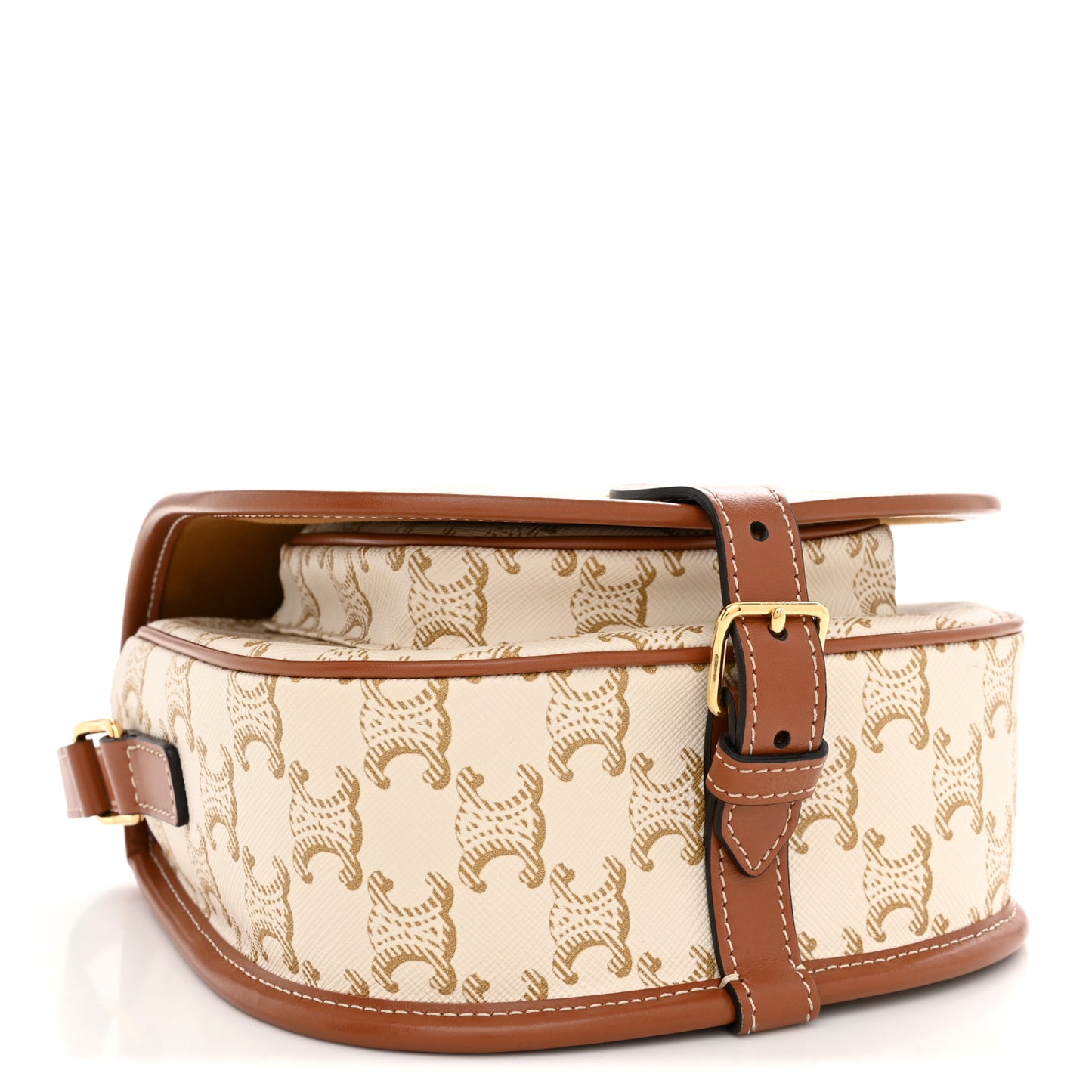 Triomphe Canvas Medium Folco Bag White
