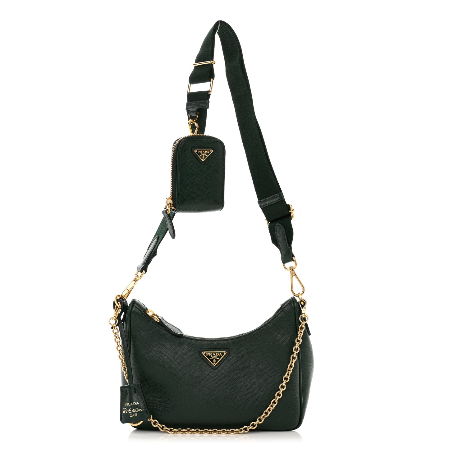 Saffiano Lux Re-Edition 2005 Shoulder Bag Smeraldo