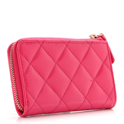 Chanel Patent Quilted Key Holder Case Pink 3 of 10