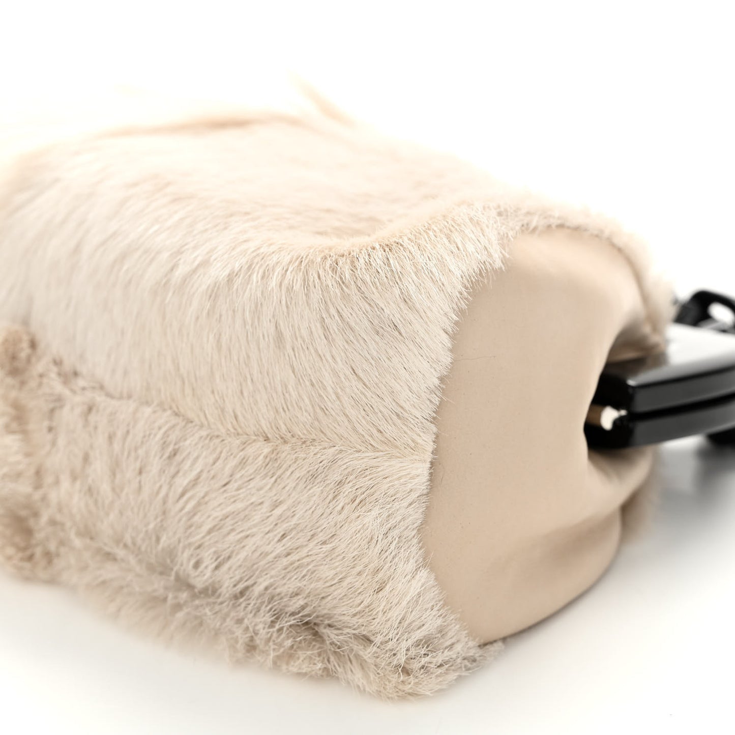 Rabbit Fur N°5 Frame Bag Beige