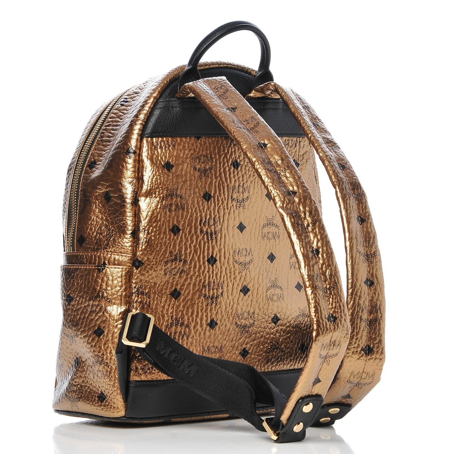 Metallic Visetos Small Stark Backpack Gold