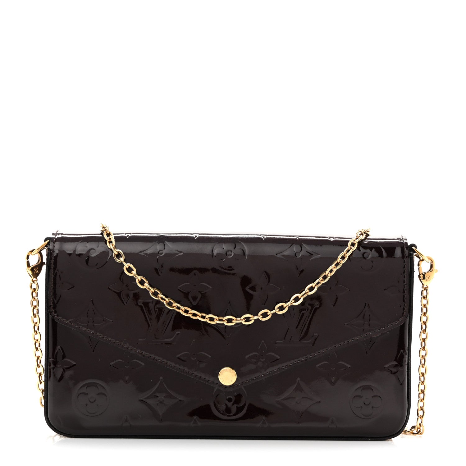 Louis Vuitton Vernis Pochette Felicie Chain Wallet Amarante 1 of 15