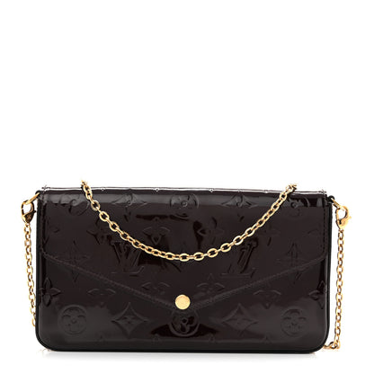 Louis Vuitton Vernis Pochette Felicie Chain Wallet Amarante 1 of 15
