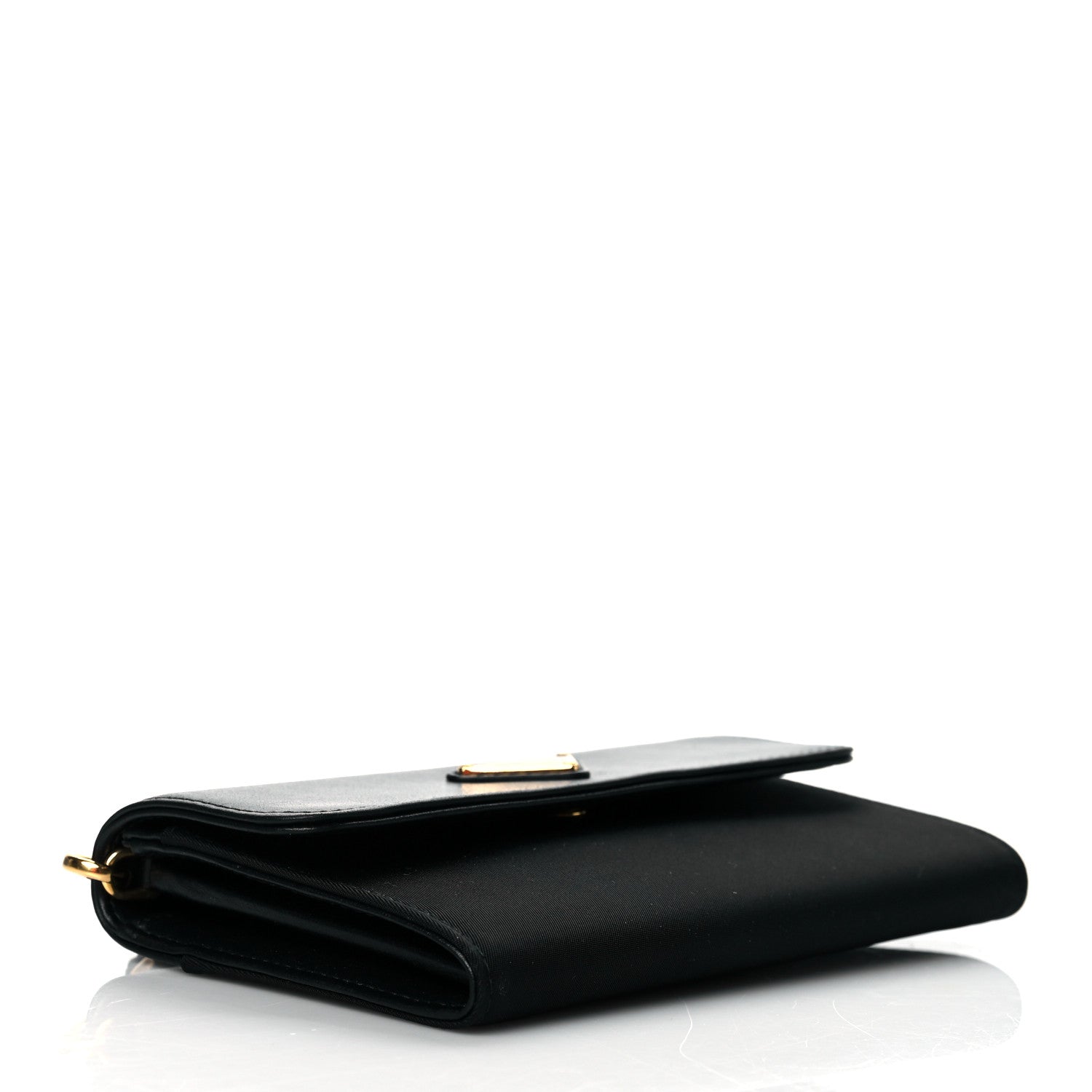Prada Tessuto Nylon Soft Calf Wristlet Wallet Black 4 of 7