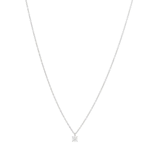 Platinum Diamond .27ct Solitaire Pendant Necklace