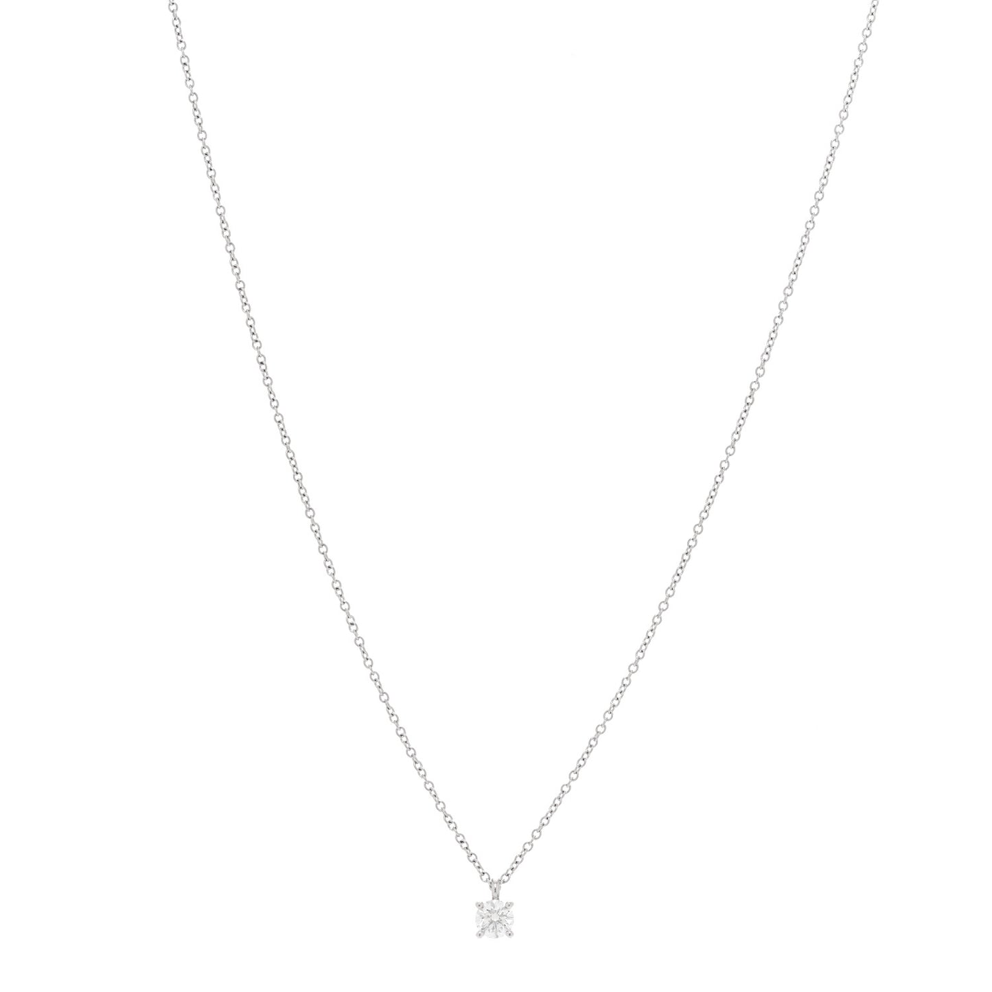 Platinum Diamond .27ct Solitaire Pendant Necklace