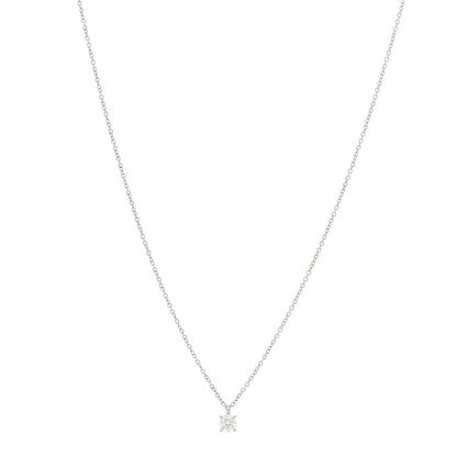 Tiffany Platinum Diamond .27ct Solitaire Pendant Necklace 1 of 5