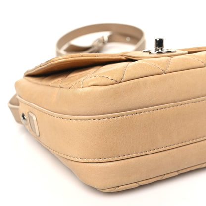 Chanel Lambskin Quilted Flap Crossbody Bag Beige 9 of 13