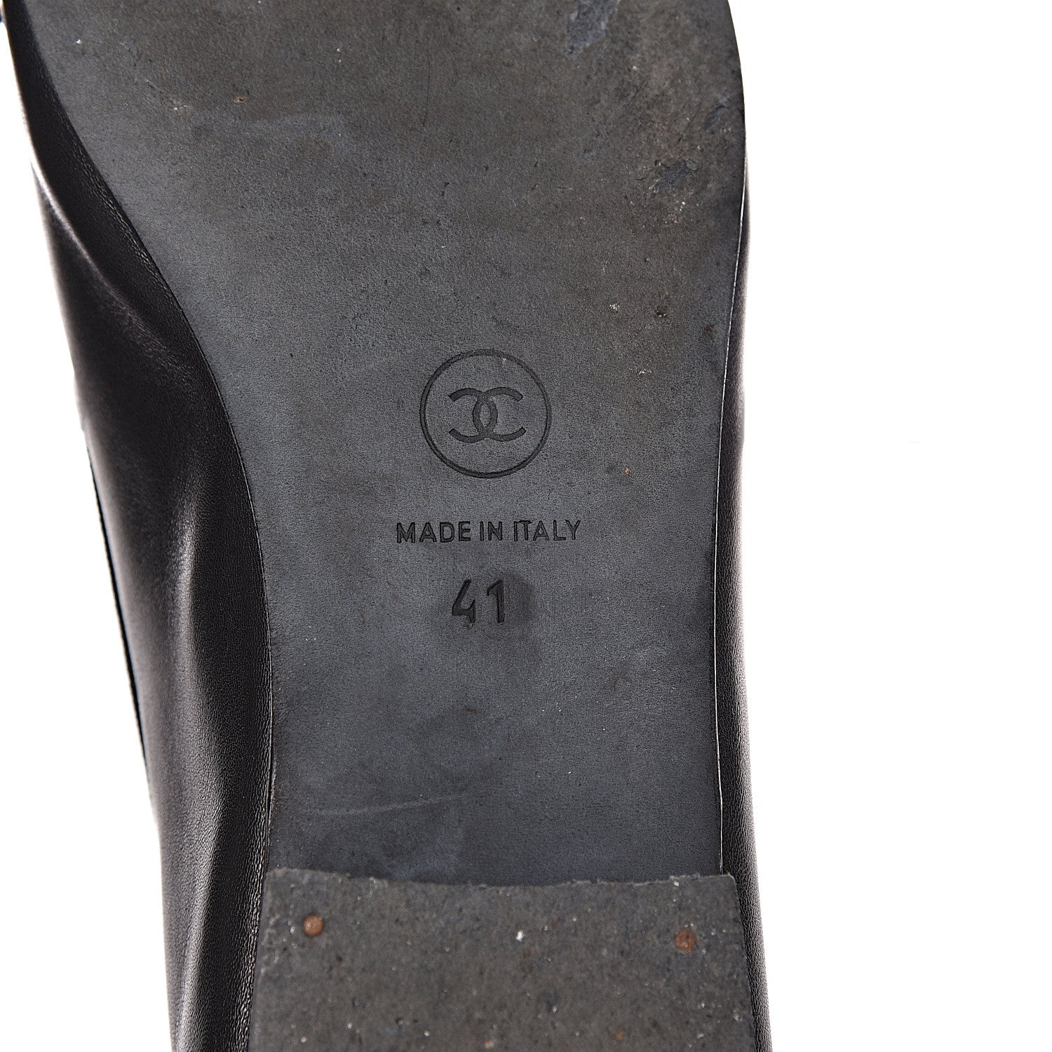 Chanel Lambskin Patent Cap Toe Ballerina Flats 41 Black 7 of 15