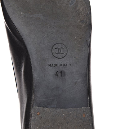Chanel Lambskin Patent Cap Toe Ballerina Flats 41 Black 7 of 15