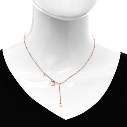 Hermes 18K Rose Gold Diamond TPM Ex-Libris Pendant Necklace 2 of 5