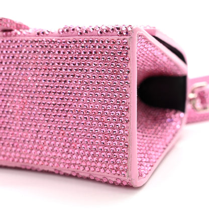 Balenciaga Strass Suede Hourglass Top Handle Bag XS Pink 11 of 16