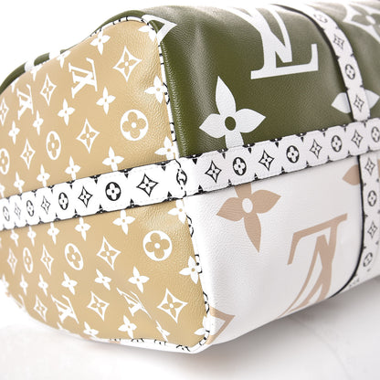 Louis Vuitton Monogram Giant Keepall Bandouliere 50 Kaki Beige 8 of 9