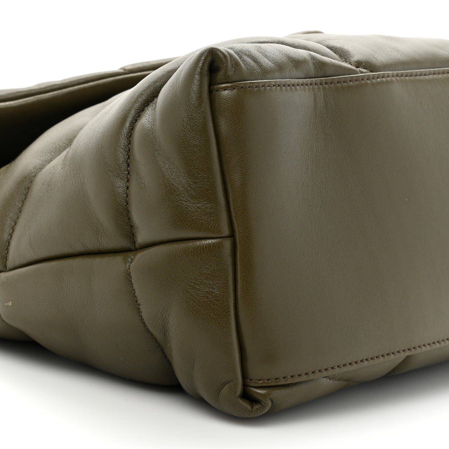 Lambskin Quilted Medium Loulou Puffer Monogram Chain Satchel Seaweed