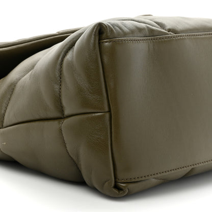 Saint Laurent Lambskin Quilted Medium Loulou Puffer Monogram Chain Satchel Seaweed 9 of 14