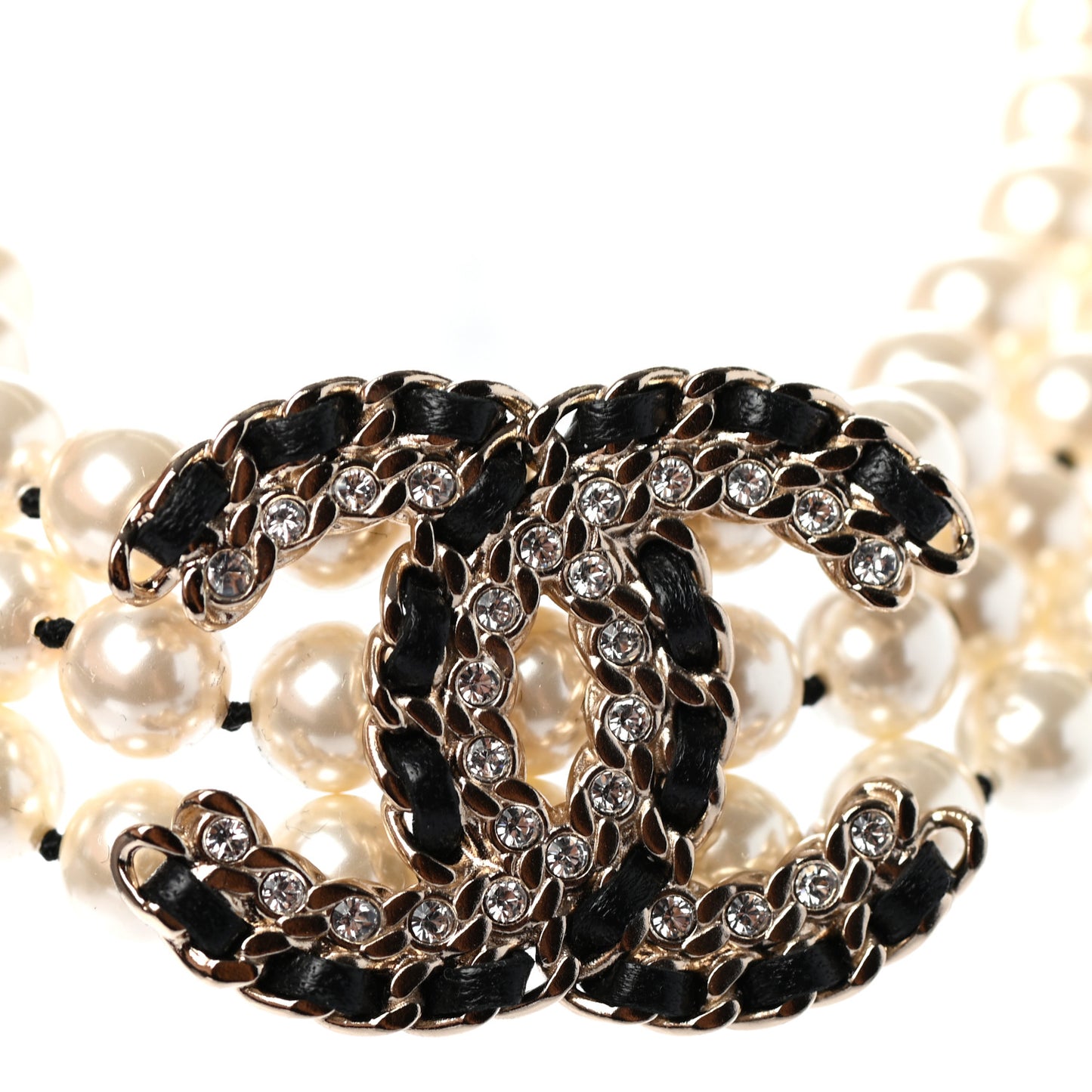 Pearl Crystal CC Triple Strand Fancy Belt 70 Pearly White