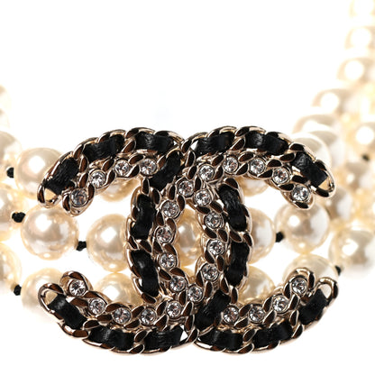 Chanel Pearl Crystal CC Triple Strand Fancy Belt 70 Pearly White 3 of 4