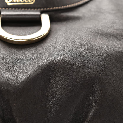 Gucci Calfskin Large D Gold Ring Shoulder Bag Chocolate 15 of 16