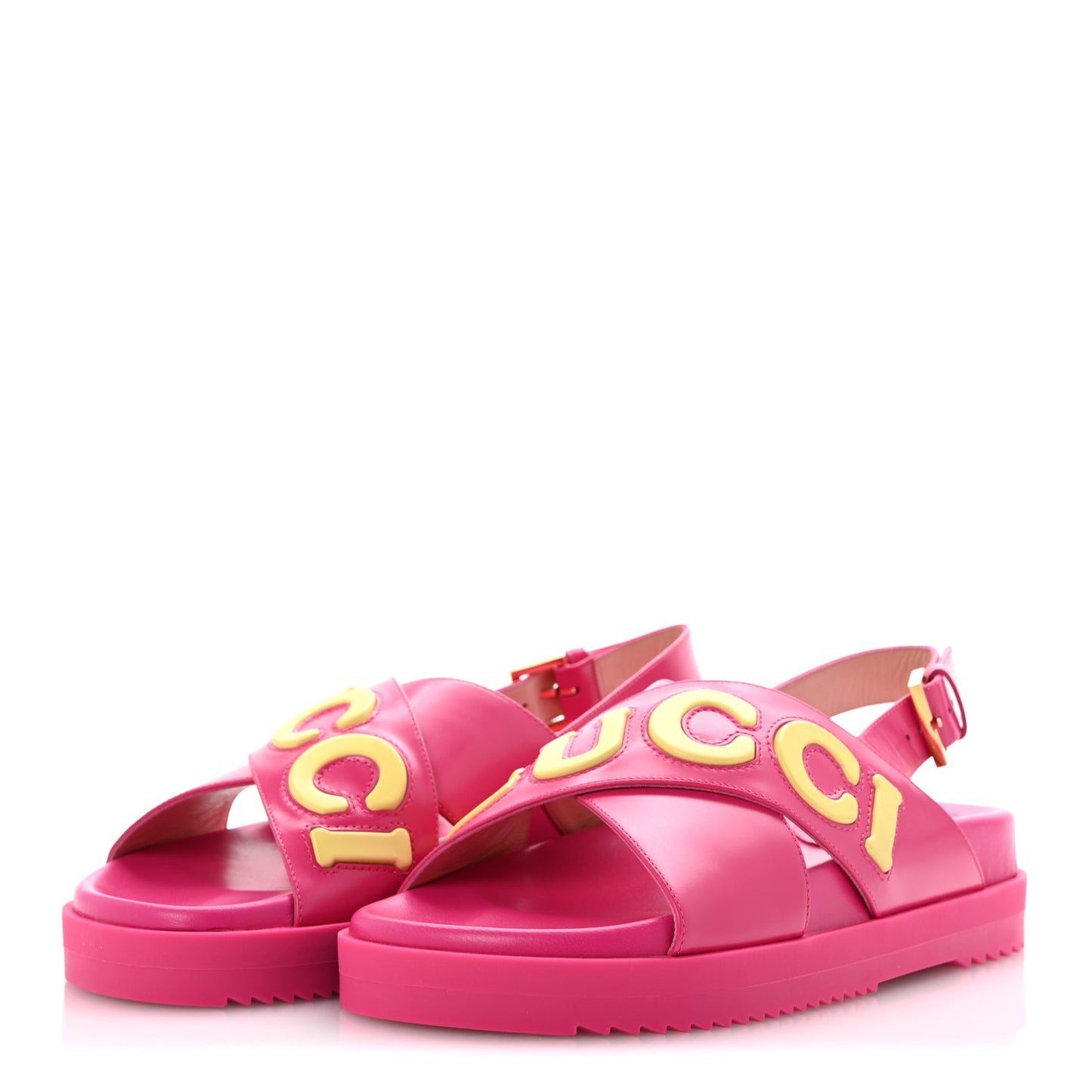 Calfskin Elizabeth Nappa Charlotte Logo Slingback Sandals 36 Fancy Fuchsia
