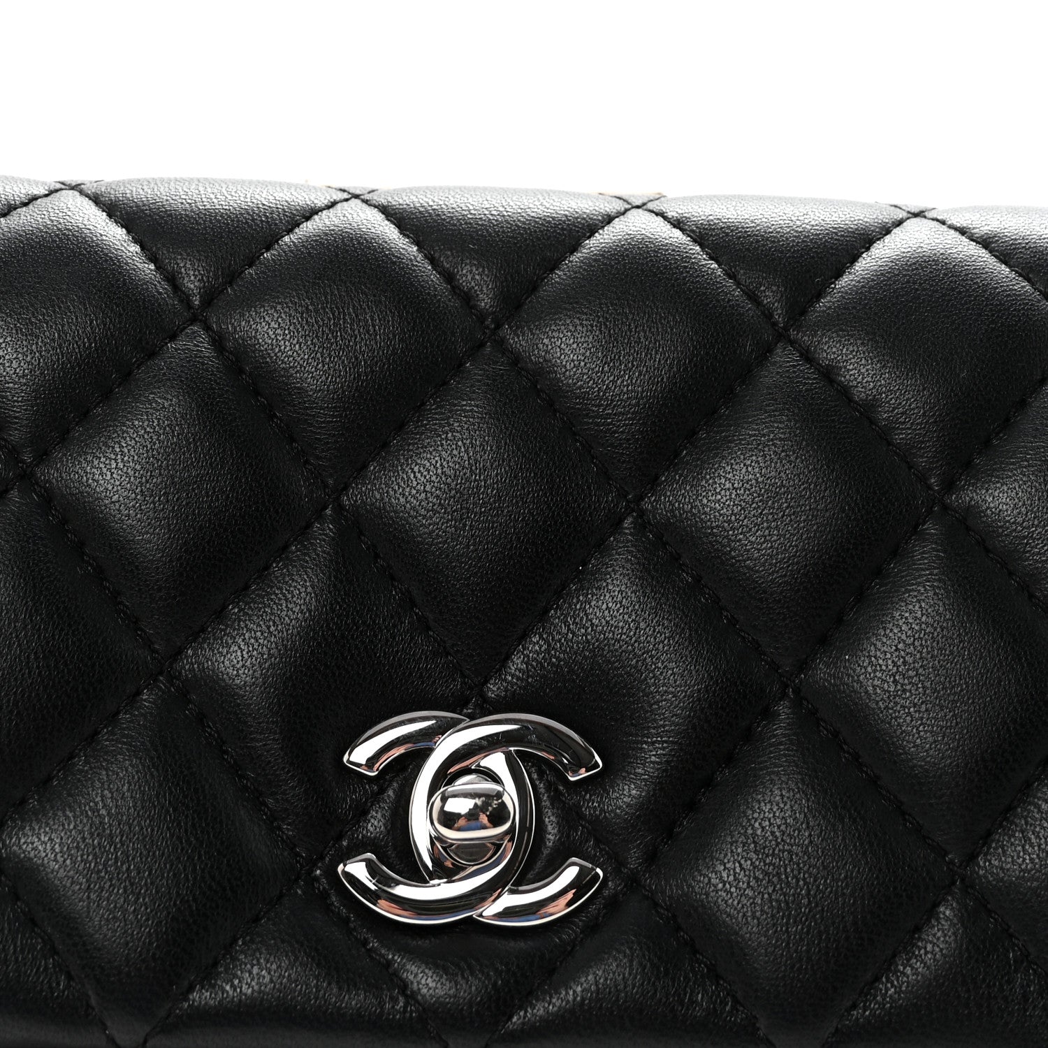 Chanel Lambskin Quilted Fold Up Again Clutch Black 7 of 10