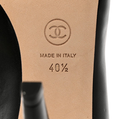 Chanel Lambskin Pearl Open Toe Caged Sandals 40.5 Black 8 of 8