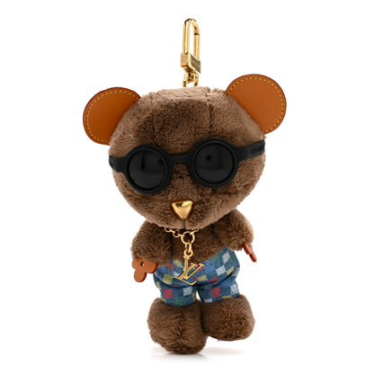 Louis Vuitton Faux Fur LV Louis Bear Super Vision Bag Charm Key Holder Blue 1 of 5