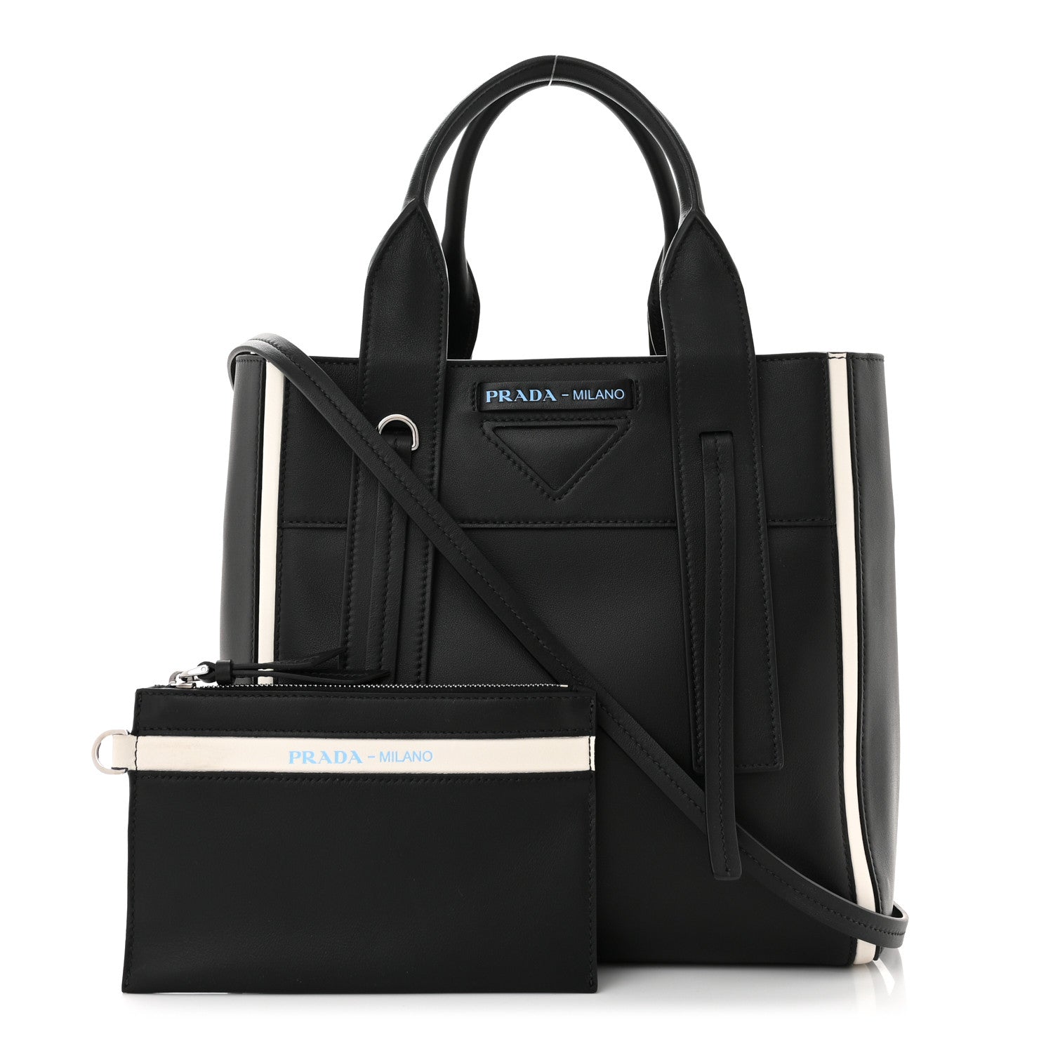 Prada Grace Lux Light Small Ouverture Tote Black White 1 of 9