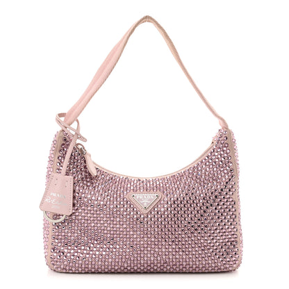 Prada Satin Crystal Mini Re-Edition 2000 Bag Alabastro 1 of 13