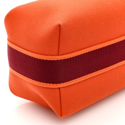 Hermes Canvas Small Bride-A-Brac Pouch Orange Burgundy 8 of 9