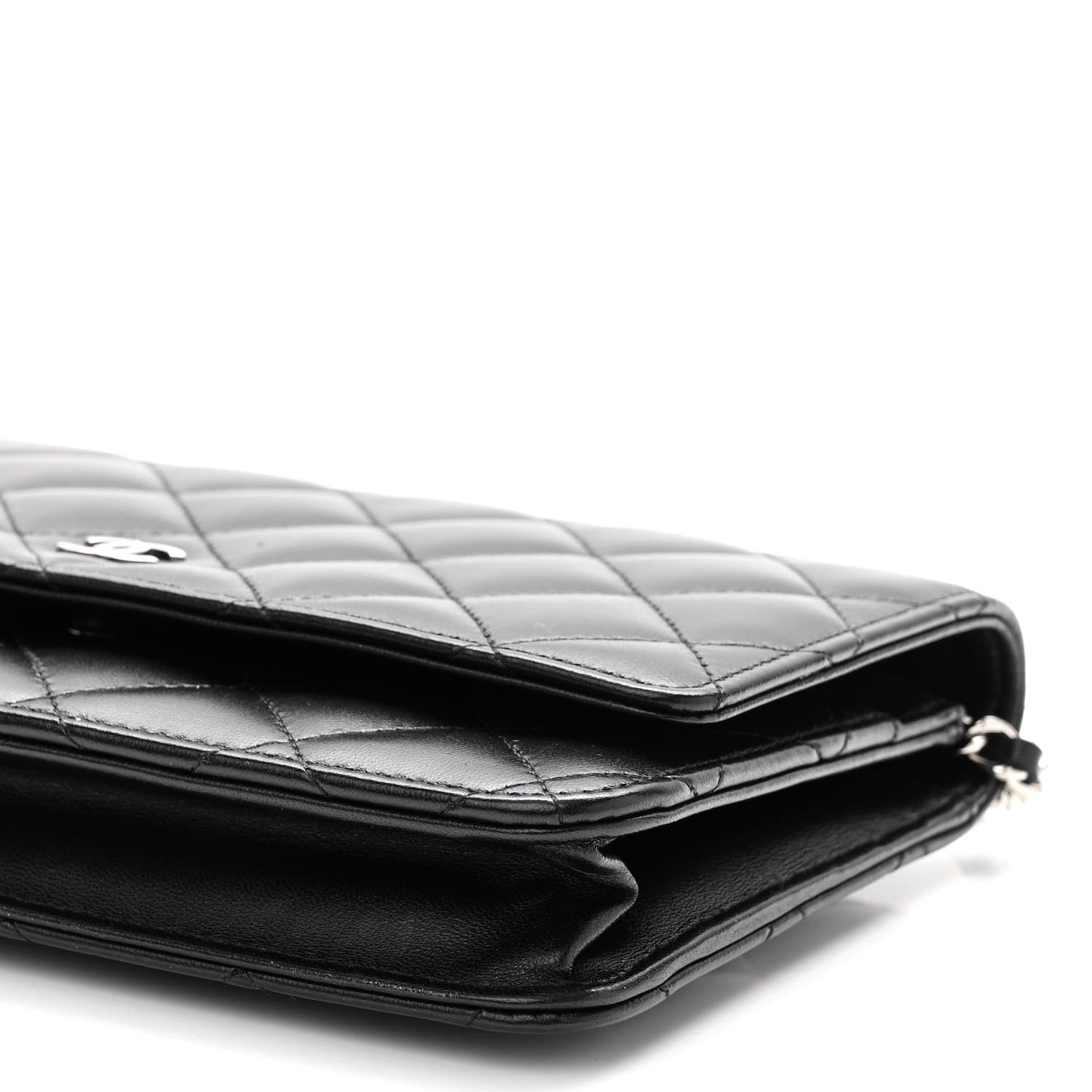 Chanel Lambskin Quilted Wallet On Chain WOC Black 11 of 11