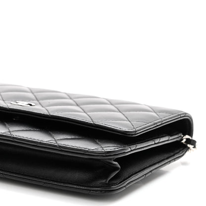 Chanel Lambskin Quilted Wallet On Chain WOC Black 11 of 11