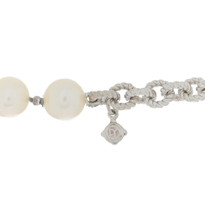 David Yurman Sterling Silver Pearl 8-8.5mm Long Chain Necklace 50" 4 of 4