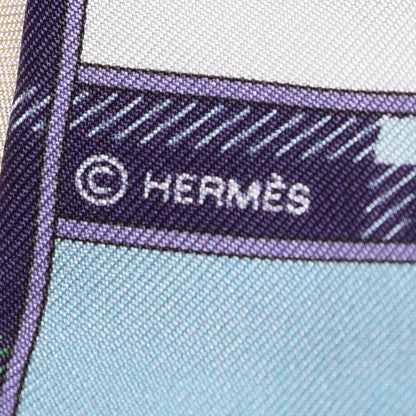 Hermes Silk Camails Twilly Violet Azur Celado 4 of 4