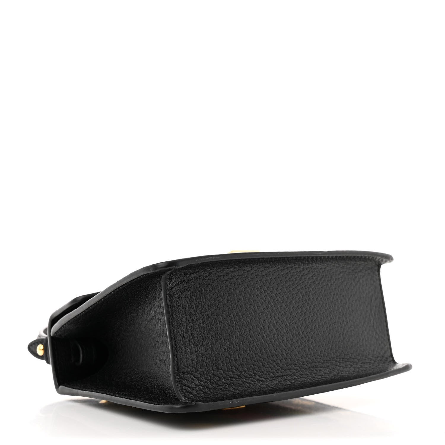 Gucci Textured Calfskin Bee Star Print Mini Sylvie Top Handle Bag Black 4 of 11