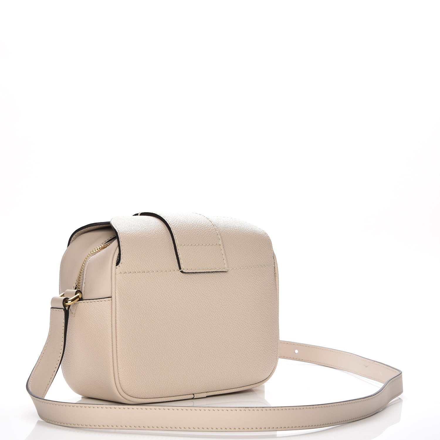 Burberry Soft Grain Calfskin Small Buckle Zip Bag Limestone 3 of 8