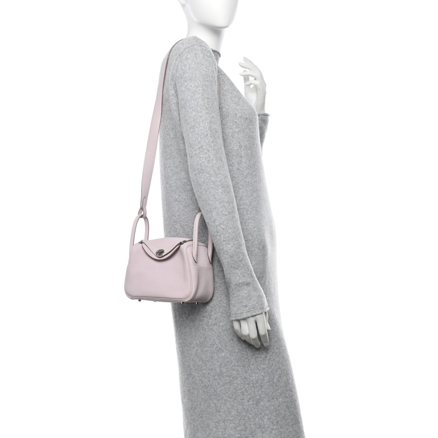 Taurillon Clemence Verso Mini Lindy 20 Mauve Pale Mushroom