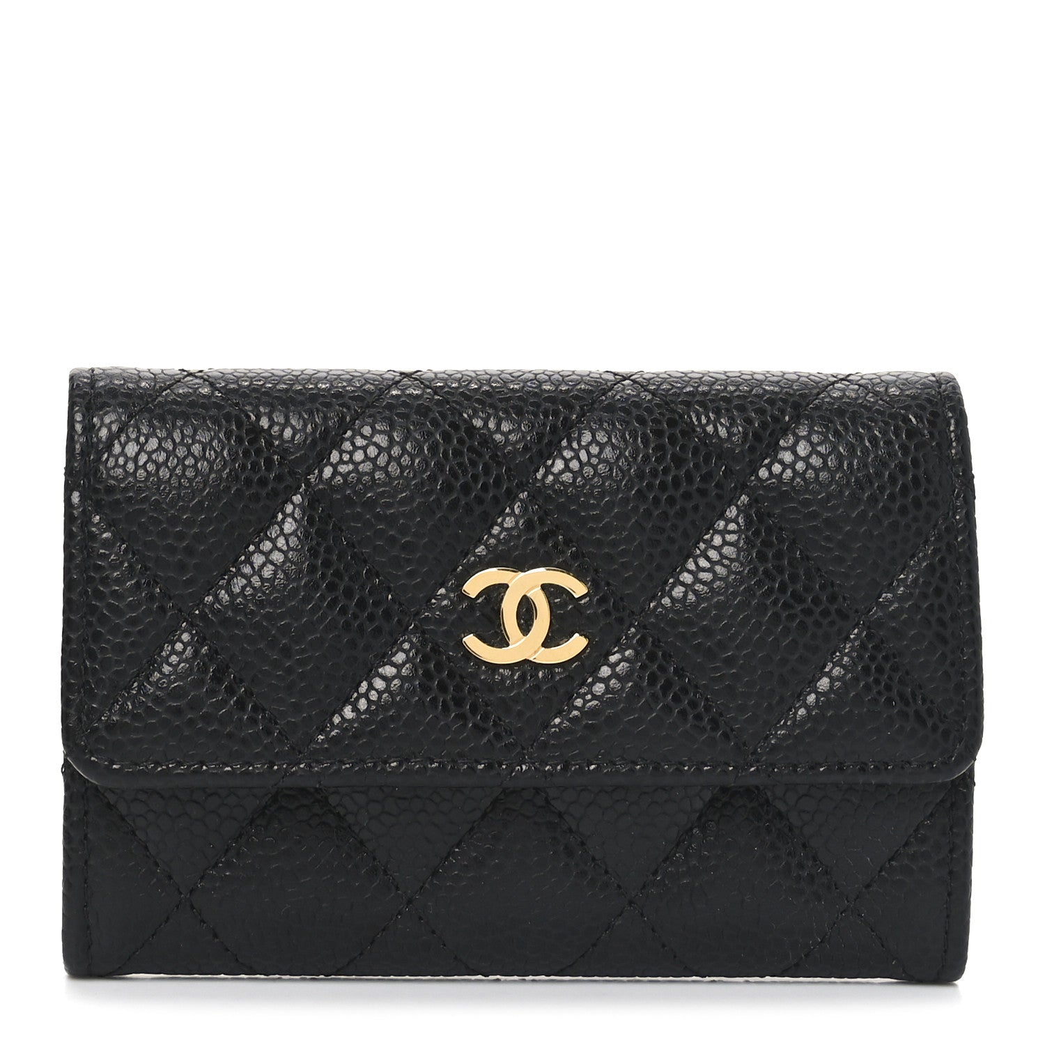 Chanel Caviar Quilted Flap Card Holder Black 1 of 9