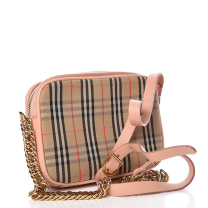 Burberry Smooth Calfskin 1983 Knight Check Link Camera Bag Peach 3 of 9