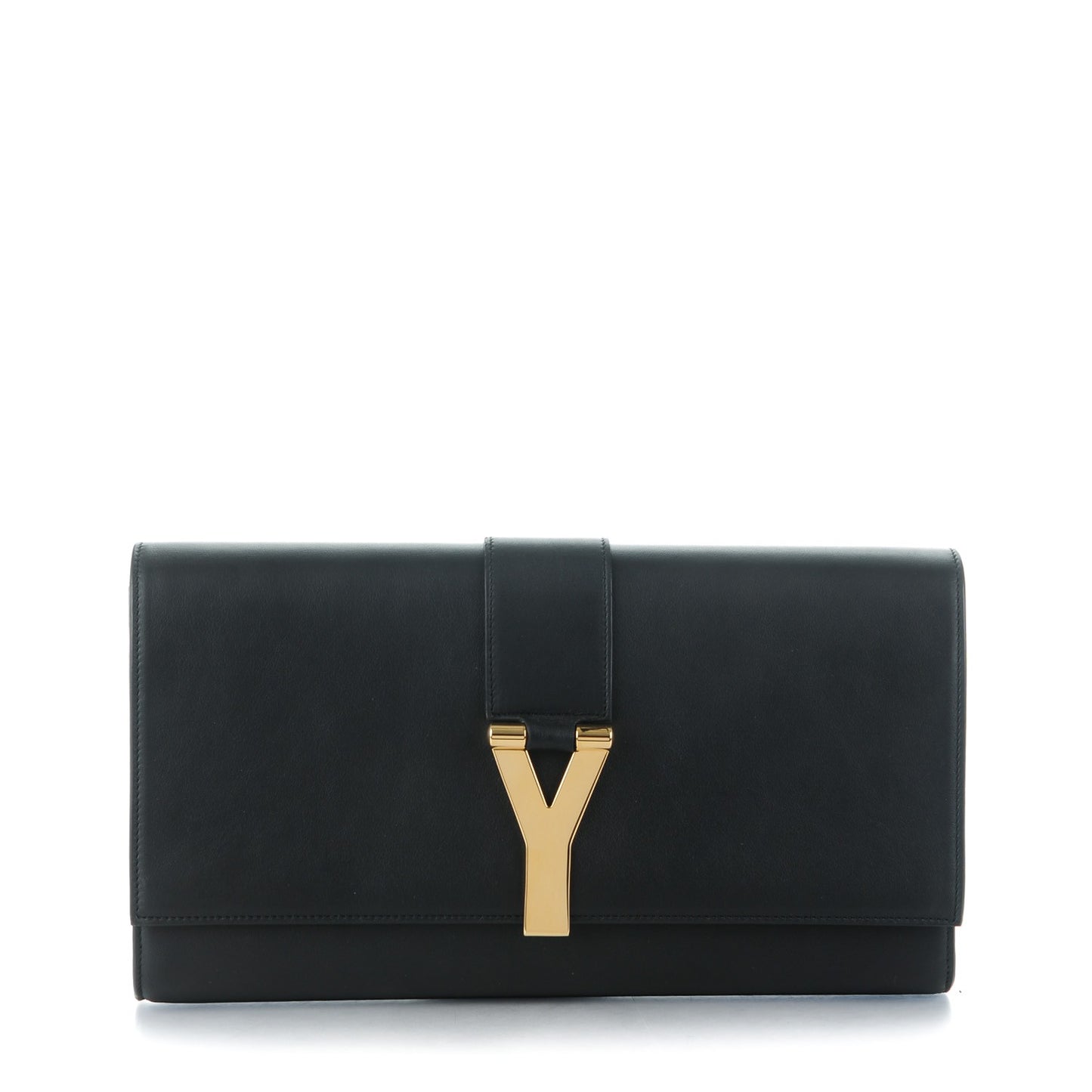 Calfskin Classic Y Ligne Clutch Black
