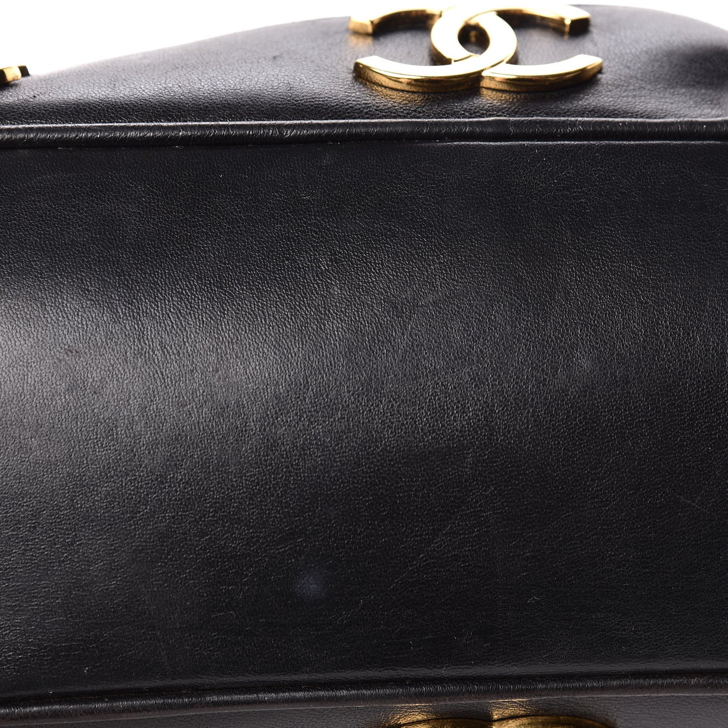 Lambskin CC Drawstring Shoulder Bag Black